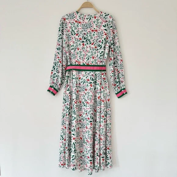 Boden Victoria Midi Dress in Floral Garden Party, Contrasting Belt Size 10 - Picture 11 of 16